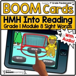HMH Into Reading Grade 1 BOOM CARDS Module 8 Sight Words Hockey Theme