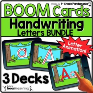 Handwriting Letter Tracing BUNDLE with Animation and Audio BOOM CARDS