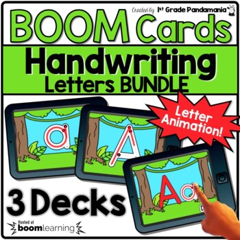 Handwriting Letter Tracing BUNDLE with Animation and Audio BOOM CARDS 1 Handwriting Letter Tracing BUNDLE with Animation and Audio BOOM CARDS