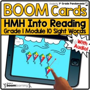 HMH Into Reading 1st Grade BOOM CARDS Module 10 Sight Words Kite Theme