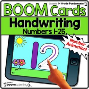 Handwriting Number Tracing Numbers 1-25 Animation and Audio BOOM CARDS