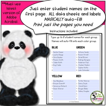 Guided Reading Groups Crayon (Fillable PDF) Posters, Labels, Data Forms 2 Labels