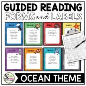 Guided Reading Groups Ocean Animal (Fillable PDF) Posters