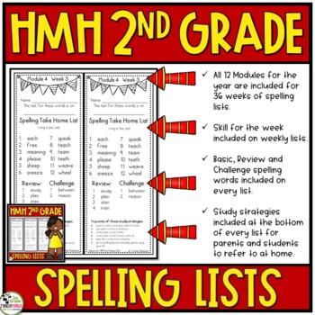 HMH Into Reading 2nd Grade Spelling, Sight Word and Vocabulary BUNDLE 2020 2 Sight Word and Vocabulary BUNDLE 2020