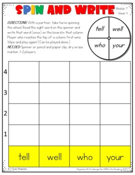 HMH Into Reading Kindergarten Sight Word Spin and Write Center 2020 4 HMH Into Reading Kindergarten Sight Word Spin and Write Center 2020 3