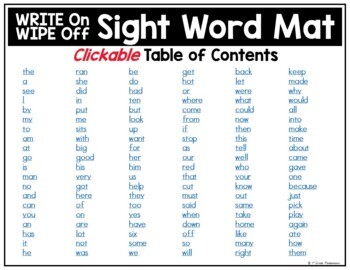 HMH Into Reading Kindergarten Sight Word Write, Wipe & Build Mats 2020 2 Wipe & Build Mats 2020