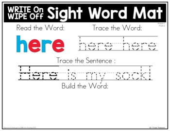 HMH Into Reading Kindergarten Sight Word Write, Wipe & Build Mats 2020 4 Wipe & Build Mats 2020 1