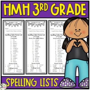 3rd Grade Spelling Take-Home Lists Aligned with HMH Into Reading 2020