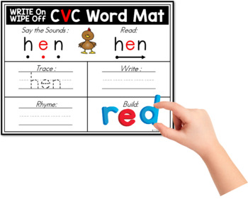 CVC Write-On Wipe-Off Word Mat Centers and Games Phonics SOR Aligned Activities 2 CVC Write-On Wipe-Off Word Mat Centers and Games Phonics SOR Aligned Activities 1