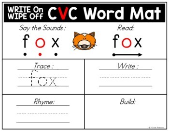 CVC Write-On Wipe-Off Word Mat Centers and Games Phonics SOR Aligned Activities 4 CVC Write-On Wipe-Off Word Mat Centers and Games Phonics SOR Aligned Activities 3