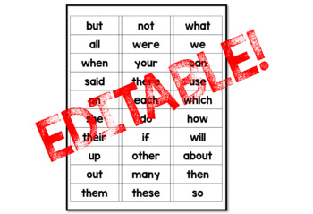 Fry Words Labels for ALL 1,000 Fry Sight Words Editable and 5160 Label Ready 2 000 Fry Sight Words Editable and 5160 Label Ready