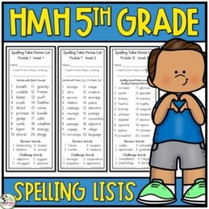 5th Grade Spelling Take Home Lists Aligned with HMH Into Reading 2020