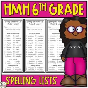 6th Grade Spelling Take Home Lists Aligned with HMH Into Reading 2020