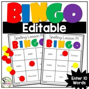BINGO For Any List of 10 Words Editable PDF