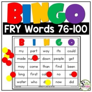 Fry Words Bingo Literacy Activities Words 76-100 from First 100 Fry Sight Words