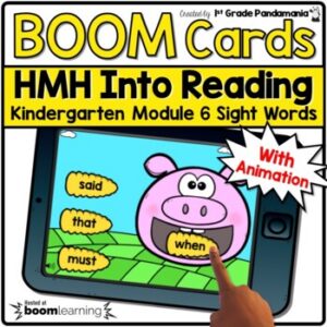HMH Into Reading Kindergarten BOOM CARDS Module 6 Sight Words Farm Theme