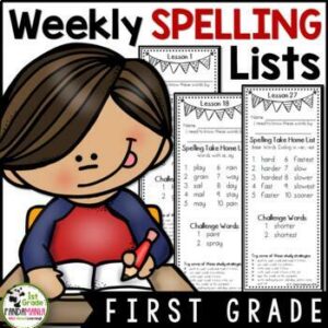 1st Grade Spelling Lists (Weekly) For Any Reading Series