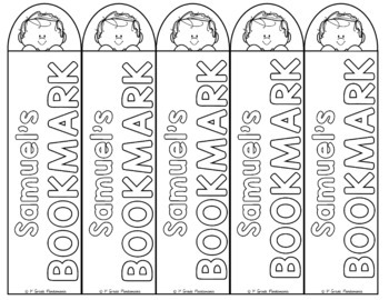First Day of School Personalized Bookmarks (Fillable PDF) Ready to Color 4 First Day of School Personalized Bookmarks (Fillable PDF) Ready to Color 3