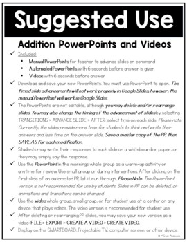 Addition to 20 Fluency with Ten Frames PowerPoints and Videos K-1 2 Addition to 20 Fluency with Ten Frames PowerPoints and Videos K-1 1
