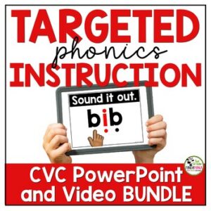 CVC Words Phonics Instruction & Centers PowerPoints & Videos BUNDLE SOR Aligned