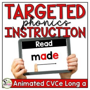 CVCe Long a Phonics Instruction & Centers PowerPoints & Videos SOR Aligned