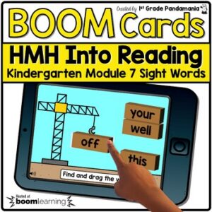 HMH Into Reading Kindergarten BOOM CARDS Module 7 Sight Words Construction